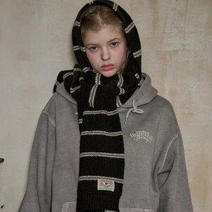 코코 스트라이프 머플러 블랙