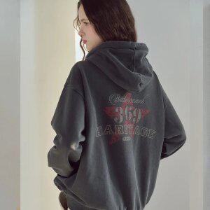 [2-WAY] 비터 피그먼트 후드 집업 스모크블랙