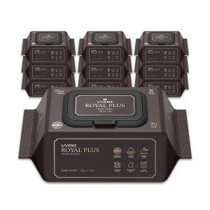 [리벤스] 로얄 플러스75평량고평량 아기 물티슈 캡형 70매*10팩