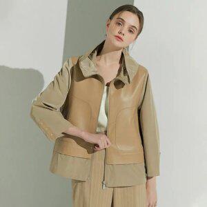 루시앙 여성 램스킨 레더 블록 재킷 5종 택1