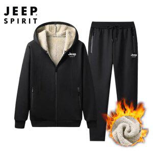 지프 JEEP SPIRIT 양털안감 트레이닝 셋업 M~5XL 상하의 세트 집업 바지 스포츠 웨어