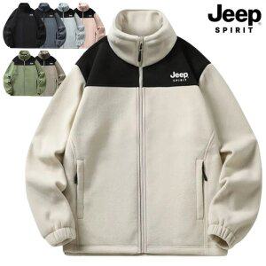 지프 JEEP SPIRIT 남녀공용 플리스 후리스 집업 배색 뽀글이 점퍼 스탠드카라 아웃도어