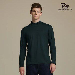 [팜스프링스] 남성 베이직 기모 터틀넥티셔츠 딥그린