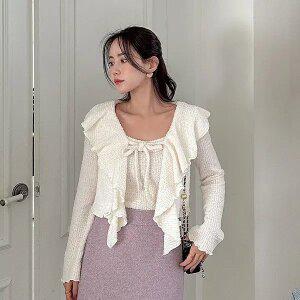 [제작/빅사이즈]이블렛 로티넬 보송이 나시 가디건SET 제이스타일