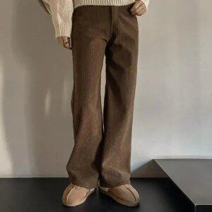 [시크릿라벨] [히터바지/3단기장/융기모]코듀로이 와이드 팬츠