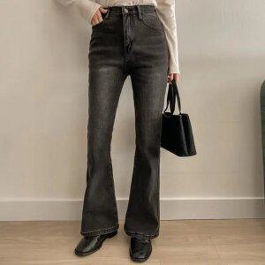 [3단기장/히터바지] 융기모 부츠컷 데님팬츠