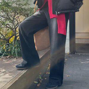 [제작/빅사이즈]이블렛 헤이든 어펌 기모 세미와이드 히든밴딩 팬츠 제이스타일