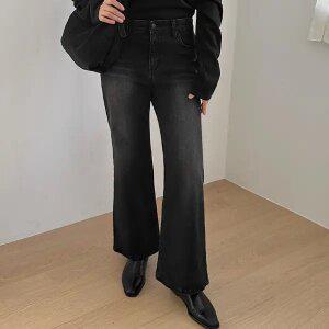 [빅사이즈]이블렛 허뮤트 기모 워싱 부츠컷 데님팬츠 제이스타일