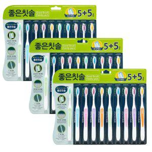 좋은칫솔 초극세모, 10입, 3개