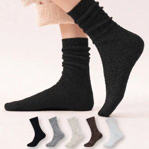 여성 롱 코듀로이 장목 양말 6켤레