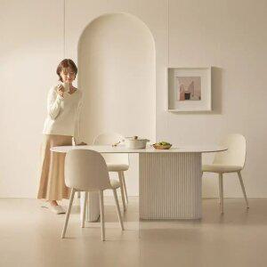 타원형 세라믹 식탁 8종 템바보드 테이블 1600 4인용 6인용 8인용 마블 화이트 1800 2