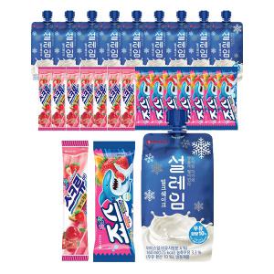 [슈팅냉동] 롯데웰푸드 스크류바, 80ml, 8개+ 죠스바, 80ml, 8개+설레임 밀크, 160ml,