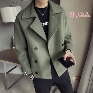 트렌치 코트 남자 겨울 가을 숏 더플재킷 티류으스