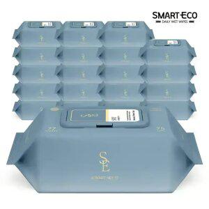 스마트에코 고평량 써밋75g 스카이 77매 20팩 캡형 엠보 아기물티슈