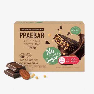 [유통기한 26.7.13] 설탕 0g 빼바 소프트크런치 프로틴바 카카오 9개입 2박스
