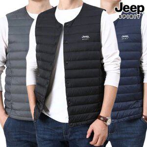 지프 JEEP SPIRIT 남녀공용 오리털 조끼 다운 베스트 이너 아웃도어 패딩 겨울 등산 런