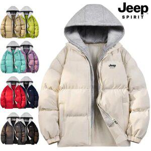 지프 JEEP SPIRIT 남녀공용 패딩 점퍼 후드 레이어드 패딩점퍼 자켓 후드집업 집업 커