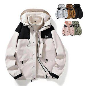 JEEP SPIRIT 남녀공용 빅포켓 3in1 바람막이+후리스 내피세트 아웃도어 방수점퍼 바람