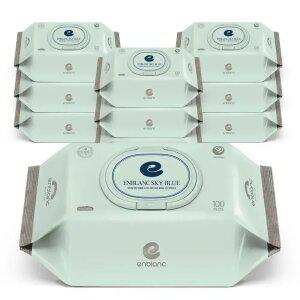 앙블랑 아기물티슈 대용량 100매 스카이 블루 캡형 10팩/20팩