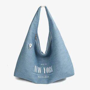 [창고정리 한정수량] 라엘라베어 코리아. 보니타 캔버스 데님 토트 숄더백. RA24-440