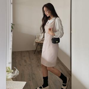 [제작/빅사이즈]이블렛 디레보 배색 카라 원피스 제이스타일