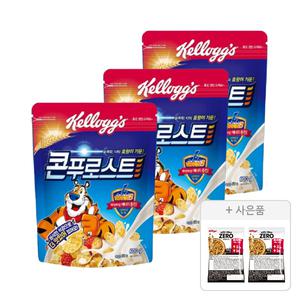 켈로그 콘푸로스트 600g, 3개 + 증정( 프로틴 그래놀라 제로슈거 40g, 2개 )