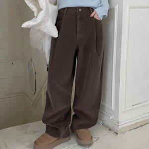 [제작/빅사이즈]이블렛 헤티브 워싱 코듀로이 세미와이드 팬츠 제이스타일