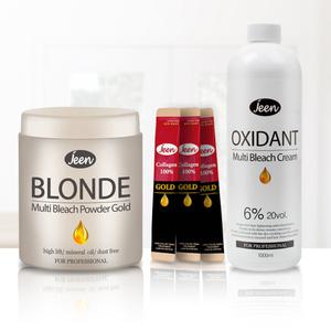 진 블론드 멀티 블리치 파우더 골드 500g 셀프탈색약 산화제 블랙빼기 탈색제