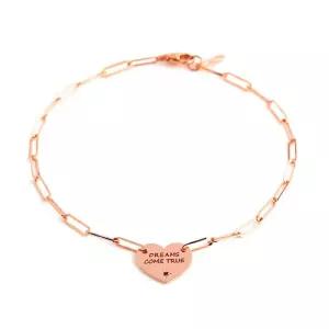 갤러리아 [비앤비골드] 18K 심플 레터링 하트 합성루비 팔찌 JNB27392