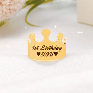 클래식 왕관 24K 순금 돌반지 백일반지 3.75g 한돈 1돈