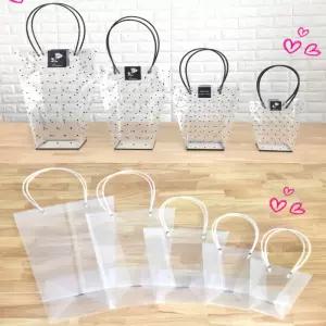 투명 화분 쇼핑백 1p 화분포장비닐 봉투 꽃사지 꽃다발 선물용 핸들 대량구매 단체주문