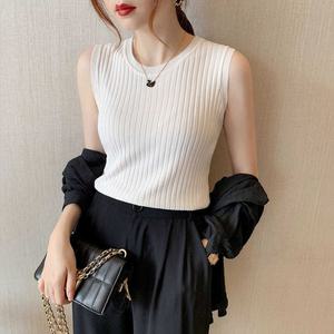 세련된 슬림핏 8월 9월 하객룩 여름조끼 린넨 나시 블라우스