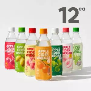 [클룹] 애사비소다 7종 (사과, 타트체리,레몬비니거, 화이트발사믹,신비복숭아,매실,제주감귤) 택 1 500ml 12개입
