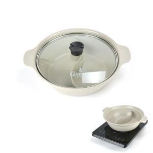 [HYIJCK5N_4B]인덕션겸용 반반 세라믹 양단냄비 뚜껑포함