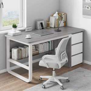 컴퓨터 책상 사무실 1인용 서재 테이블 수납장 의자세트