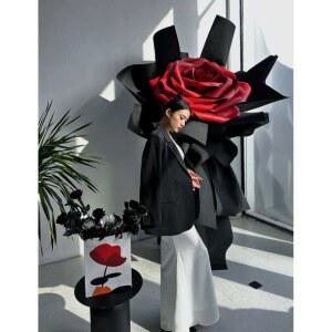 자이언트 장미 사진 종이 레드 전시회 파티존 장식 대형꽃다발 머리 생일 자이언트꽃 조화