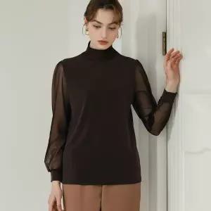 [막스까르띠지오]시스루 소매 반폴라 티셔츠