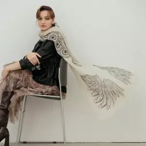 [막스까르띠지오]드로잉 프린팅 수술 롱 스카프