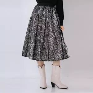 [막스까르띠지오]레이스 벌룬 플레어 스커트