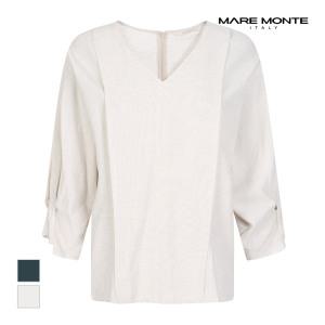 [마레몬떼] 브이넥 볼륨소매 블라우스_M234MBL19S0