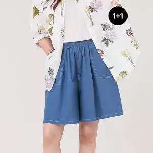 [막스까르띠지오][1+1] 컨트리 데님 5부 밴딩 팬츠