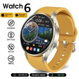 2025 새로운 시계 6 GPS 트랙 스마트 남자 Amoled 항상 디스플레이 체온 BT Talk Xiaomi 용