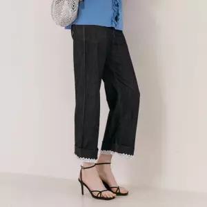 [막스까르띠지오]레이스 롤업 썸머 와이드 데님팬츠