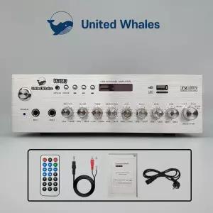 4채널 블루투스 미니 앰프 카페 매장용 업소용 소형 엠프 U.W PA-404U 실버색상