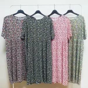 LN 가볍고 시원한 여름 플라워 플리츠 원피스 꽃무늬 쿨 치마 여성 여자 주름