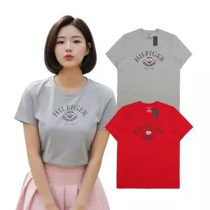 타미힐피거 반팔티 로고 그래픽 남녀공용 월계관티셔츠