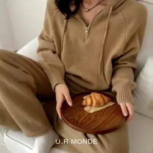 [유아몽드]니트 셋입 투피스 후드 반진입 니트 팬츠 세트 4color