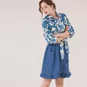 [막스까르띠지오]라비올리 밴딩 프릴 5부 스커트 팬츠