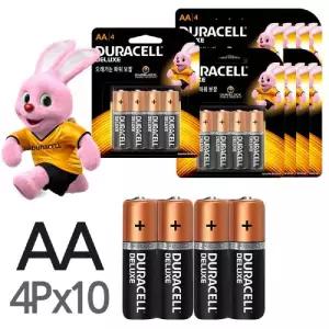 듀라셀 알카라인 AA 4P카드 건전지 10개/AA건전지/전지/기계/장난감/리모컨/손전등/게임기/시계/알람시계