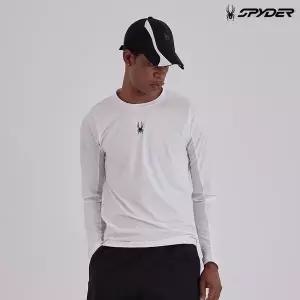 [국내 매장품] 스파이더 공용 에센셜 슬림핏 긴팔 티셔츠 SPIPCNRL121UWHT 132213